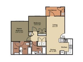 2 Bedroom 2 Bathroom B2 0933 floor plan